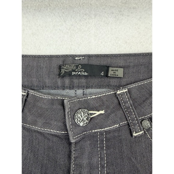 prAna Jeans Womens Size 4, Skinny Straight Leg Charcoal Gray Stretch - Picture 5 of 10